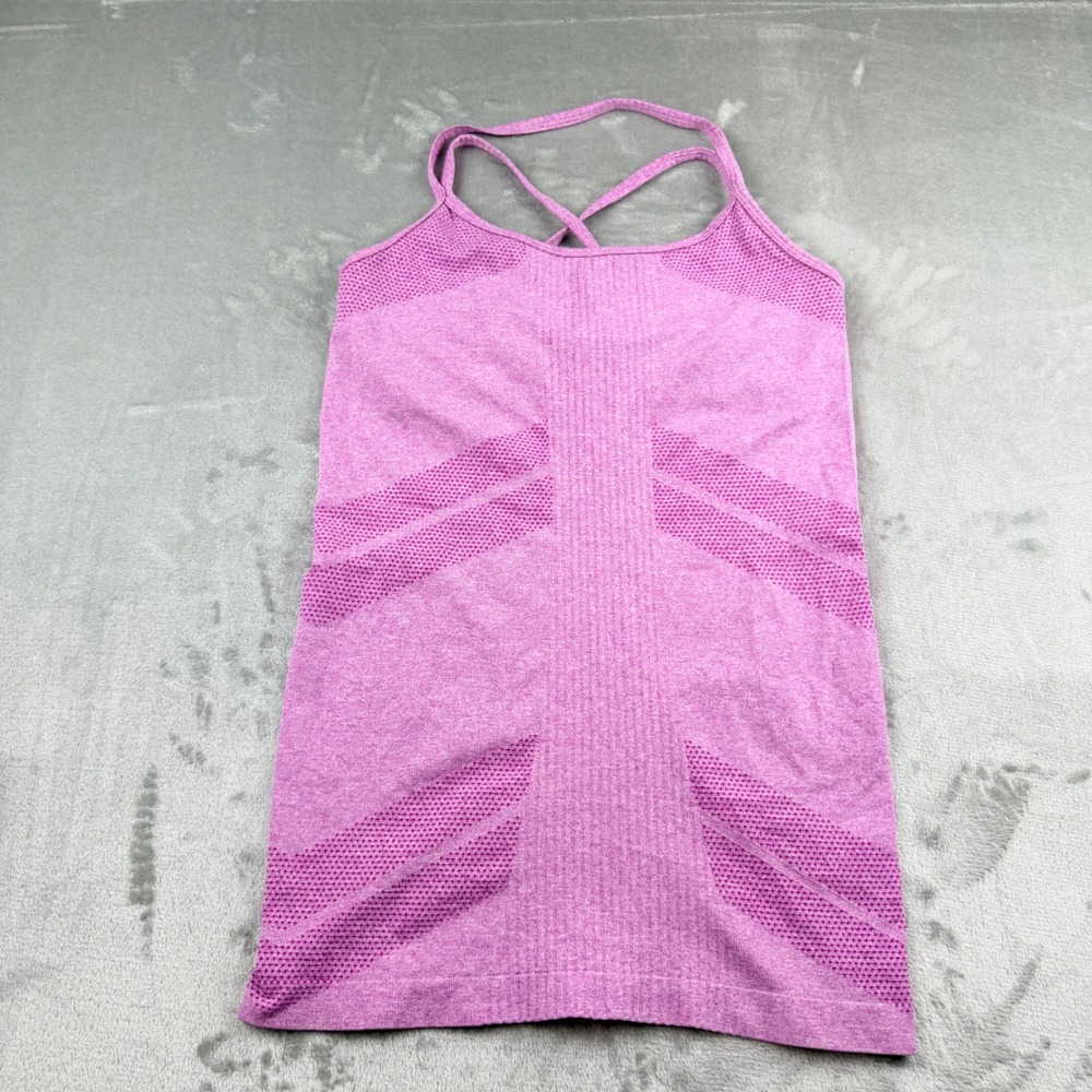 Fabletics Women's Small Pink Heathered Seamless Cami Tank Top Crisscross Straps